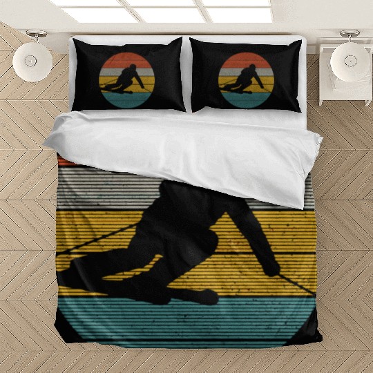 Vintage Ski Skiing Winter Sports Racing Skier Bedding Sets