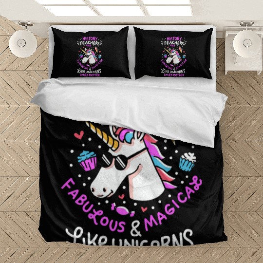 School Unicorn Funny Saying History Teacher Gift Bedding Sets