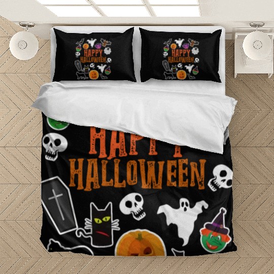 Pumpkin Lantern Skull Ghost Happy Halloween Bedding Sets