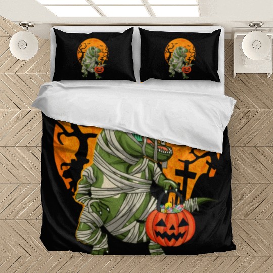 Mummy T-Rex Dinosaur Trick Or Treat Halloween Bedding Sets