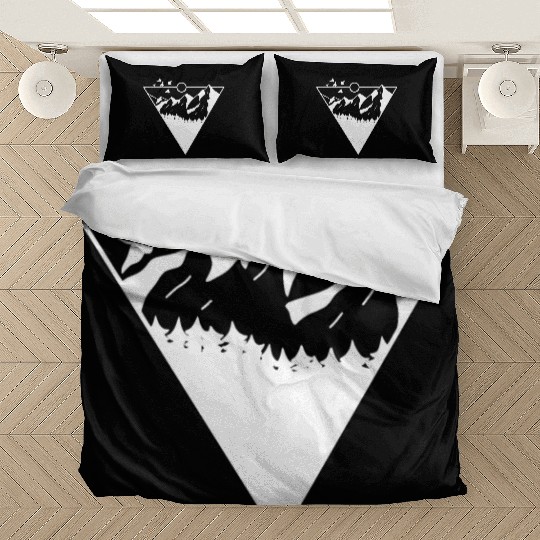 Bird and mountain retro vintage sunset Bedding Sets