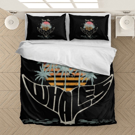 Save The Whales Retro Orca Killer Whale Bedding Sets