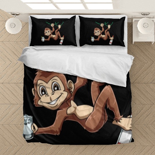 Funny Monkey drinking Grain Chimpanzee Bedding Sets