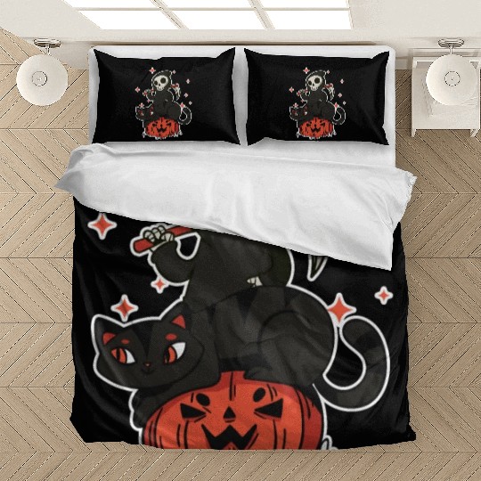 Grim Reaper On A Halloween Pumpkin A Trick Or Bedding Sets