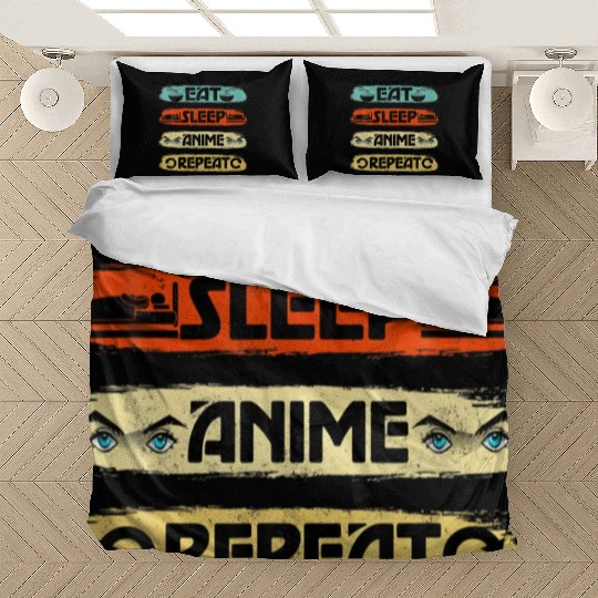 Eat Sleep Anime Repeat Ramen Kawaii Japanese Bedding Sets