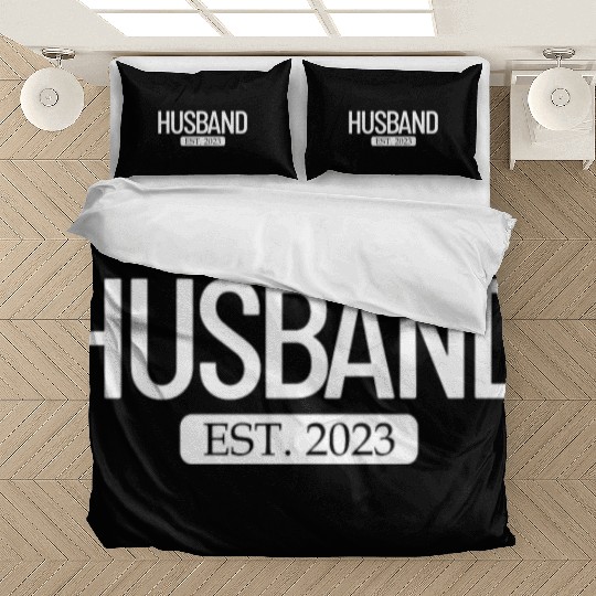 Husband Est. 2023 Matching Couple Newlywed Married Bedding Sets