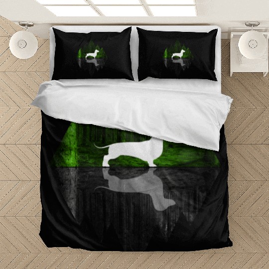 Dachshund abstract - Geometry Dog Triangle Bedding Sets
