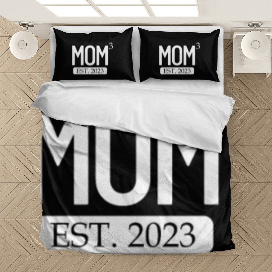 Mom Cubed Est. 2023 Mother Of 3 Mother's Day Mommo Bedding Sets