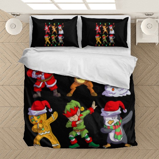 Christmas Kids Boys Men Dabbing Santa Elf Deer Bedding Sets