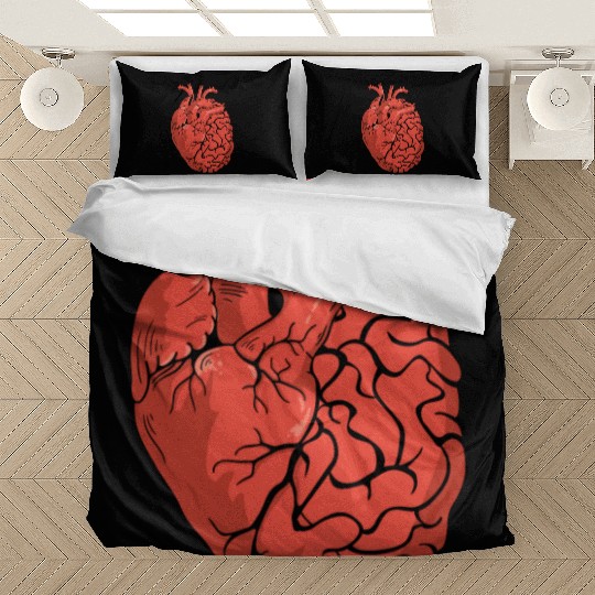 Half Brain Half Heart Organ Anatomy Science Bedding Sets