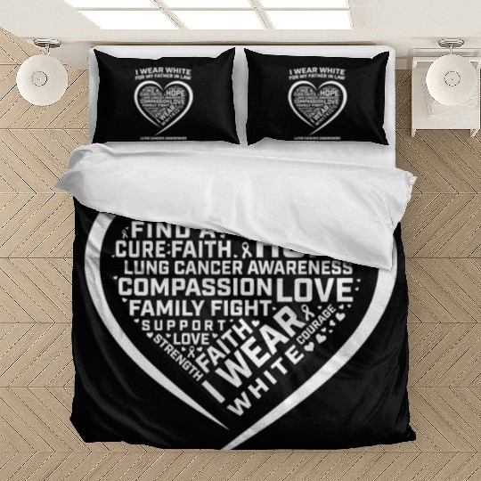 Dad I Wear White For My Father In Law Lung Cancer Bedding Sets