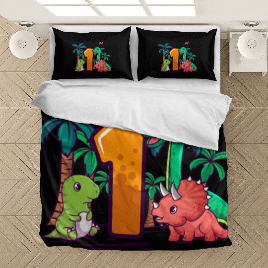 1st Birthday T-Rex Triceratops Dinosaur 1 Year Bedding Sets