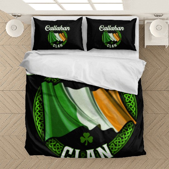 Callahan Surname Irish Last Name Ireland Flag Bedding Sets