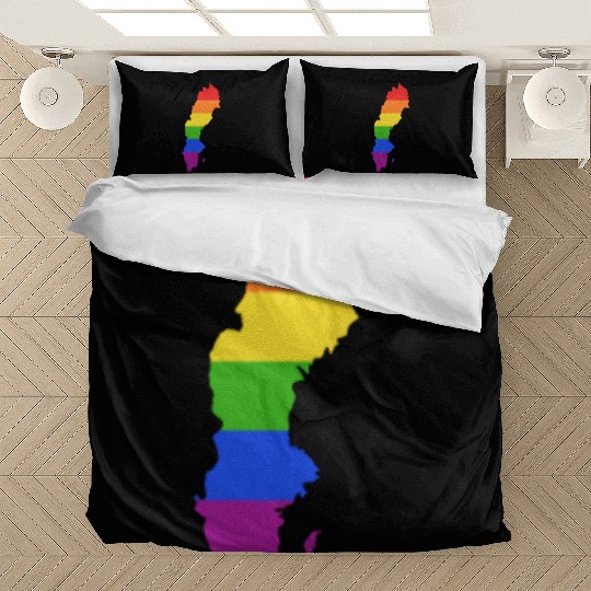 Sweden Rainbow Flag for proud LGTBQ Swedish Bedding Sets