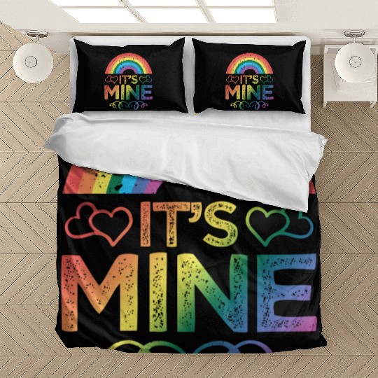 He's Mine LGBTQ+ Gay Rainbow Pride LGBT Love Bedding Sets