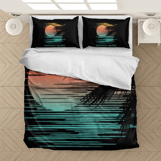 Artistic Dominican Republic Palm Tree Vacation Bedding Sets