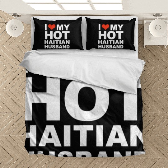 I Love My Hot Haitian Husband Wife Marriage Haiti Bedding Sets
