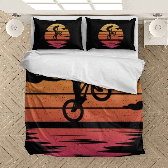 BMX Bike Tricks Graphic Bicycle Riders Cycling BMX Bedding Sets
