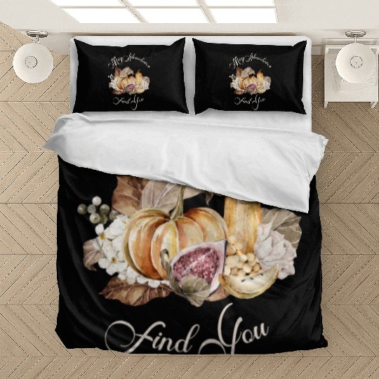 Autumn Abundance Quote Pumpkin Nature Bedding Sets