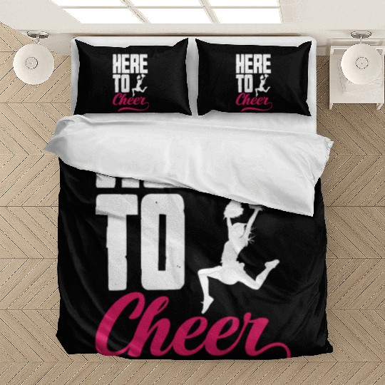 Here To Cheer Funny Cheerleading Cheerleader Gift Bedding Sets