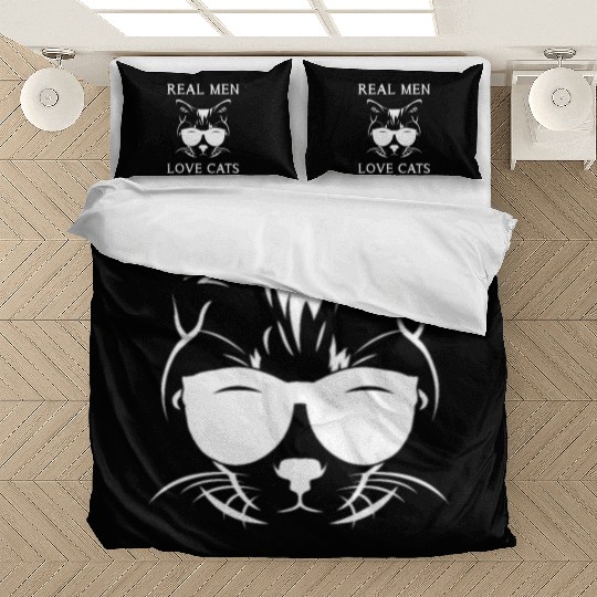 Real Men Love Cats Cat Man Cat Lover Bedding Sets