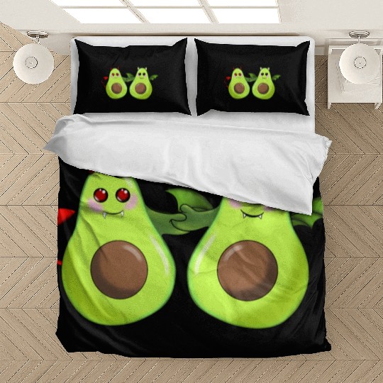 Devil and bat avocado friends Bedding Sets