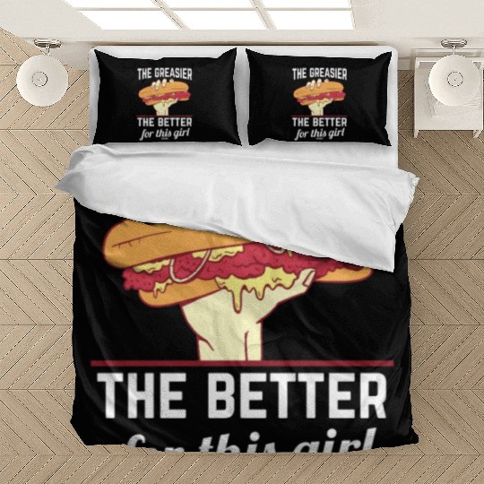 Girl woman Sandwich Fast Food Bedding Sets
