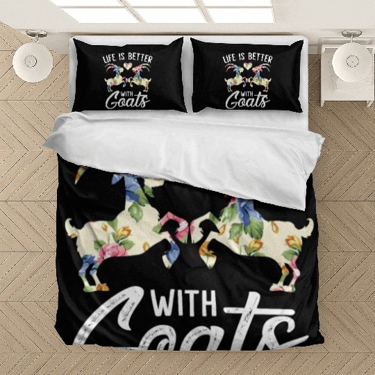 Life Is Better With Goats Funny Goat Lover Women Bedding Sets