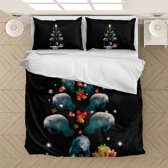 Dolphin Christmas Tree Dolphin Xmas Funny Gift Bedding Sets