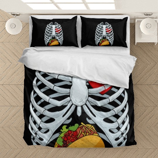 Funny Taco Skeleton Rib Cage Dad Halloween Costume Bedding Sets