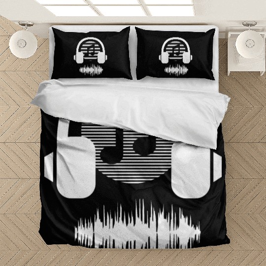 musica headphones novelty fun style 80s song Bedding Sets