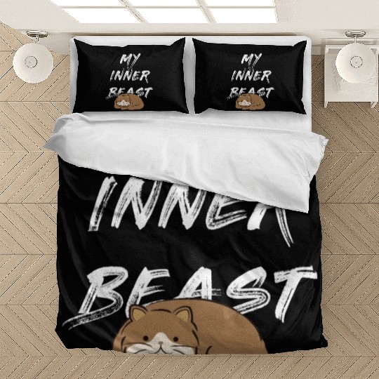 My Inner Beast text white Bedding Sets