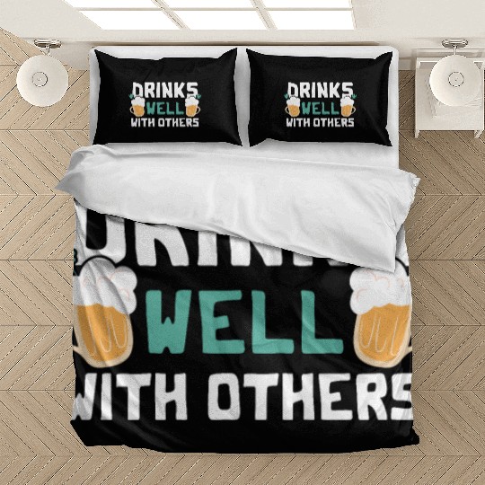 Drinks Well With Others Funny Beer St. Patrick's Bedding Sets