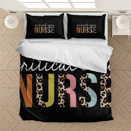 Critical-Care Nurse Colorful Leopard Print Funny Bedding Sets