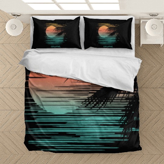 Artistic Cozumel Mexico Palm Tree Vacation Bedding Sets