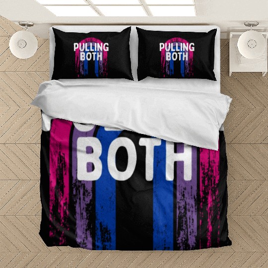 Pulling Both Bisexual LGBTQ Bi Pride Couples Funny Bedding Sets