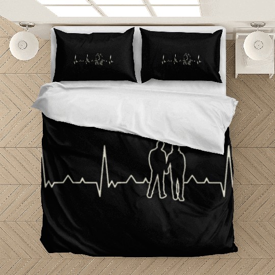 Gay Couple Romantic Holding Hands. Heart. Love. Bedding Sets