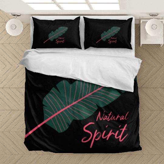 Natural Spirit nature leaf green pink gift idea Bedding Sets