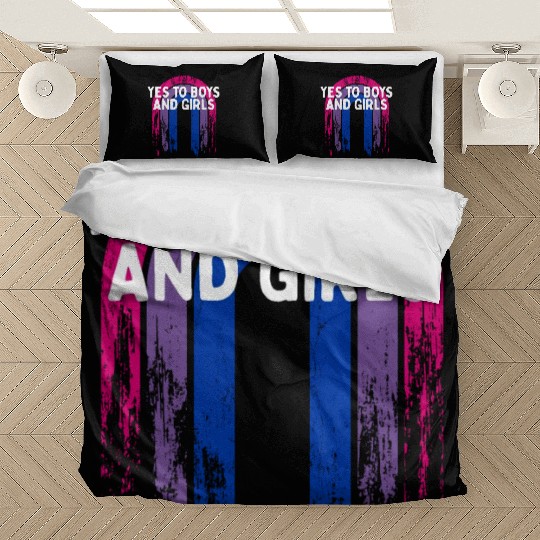 Yes to Boys and Girls Bisexual LGBTQ Bi Pride Bedding Sets