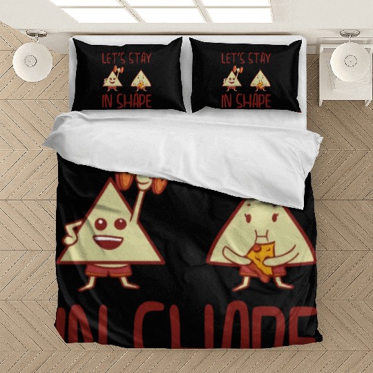 Gym Cute Motivational Geometric Shapes Working Out Bedding Sets