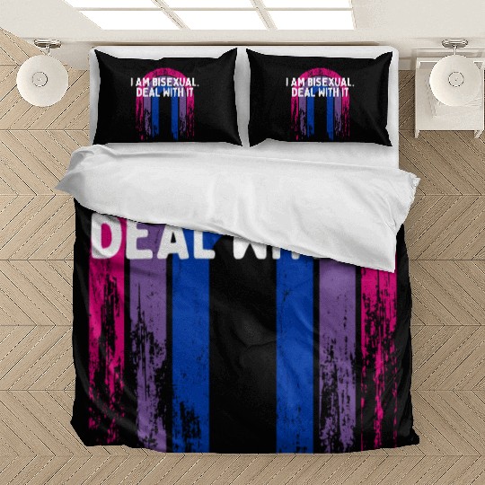 I Am Bisexual Deal with It Bi Sayings Bi Pride Bedding Sets