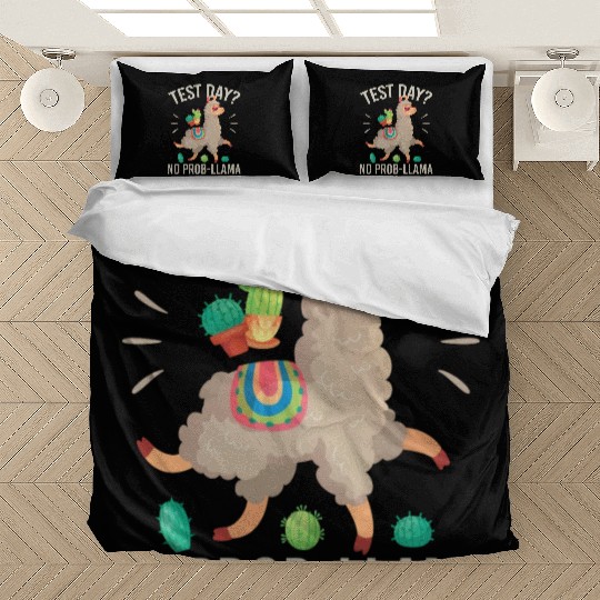 Test Day No Prob llama Funny Students Teacher Bedding Sets