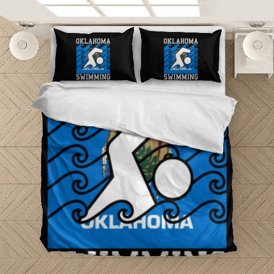 Oklahoma Flag Swimming Team Swim Swimmer US State Bedding Sets