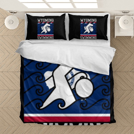 Wyoming Flag Swimming Team Swim Swimmer US State Bedding Sets