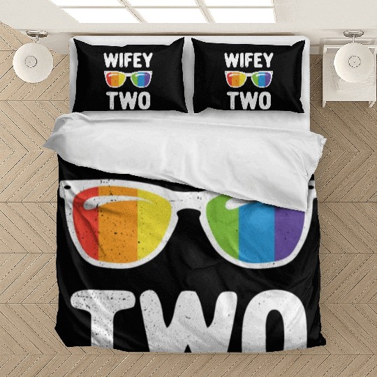 Wife Two Funny Lgbt Lesbian Couple LGBT Pride Gay Bedding Sets