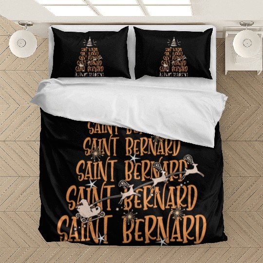 Saint Bernard Christmas Dog breed Christmas Tree Bedding Sets
