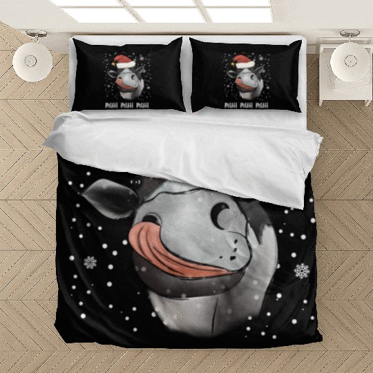 Funny Cow Farmer Christmas Santa HoHoHo Bedding Sets