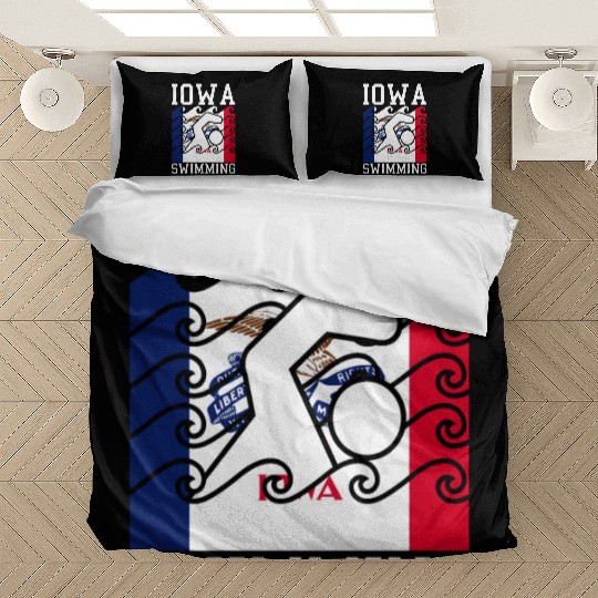 Iowa Flag Swimming Team Swim Swimmer US State Bedding Sets