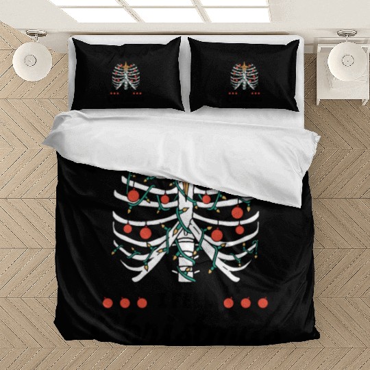 Christmas Holiday Skeleton Rib Cage Radiology Bedding Sets