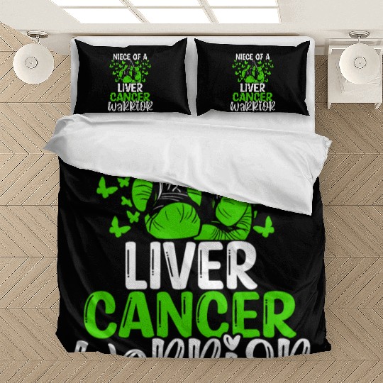 Liver Cancer Awareness Niece Aunt Uncle Bedding Sets